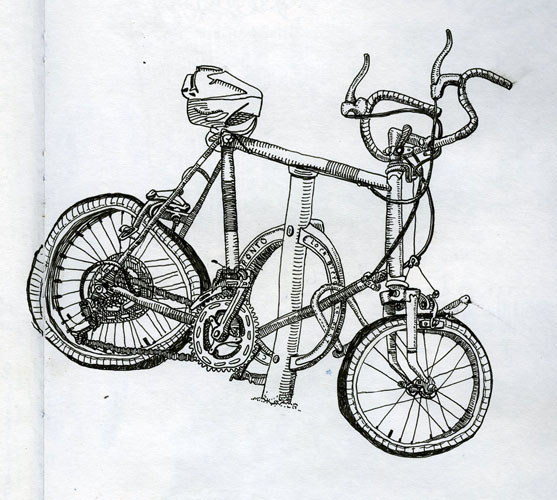 skewed bike